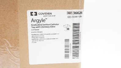 Covidien 36626 Argyle Graduated Suct. Cath.Tray W/Chimney Valve 6Fr/Ch-Box of 50